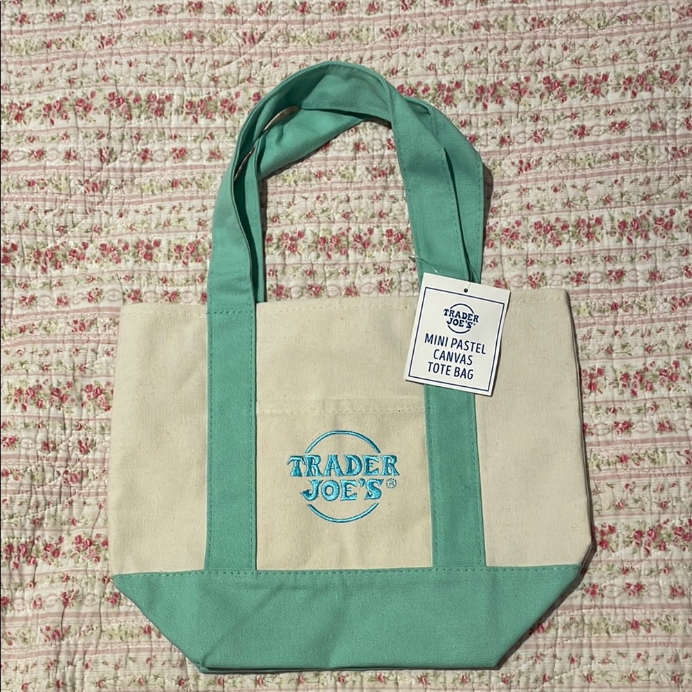 Trader Joe’s pastel green mini tote NWT